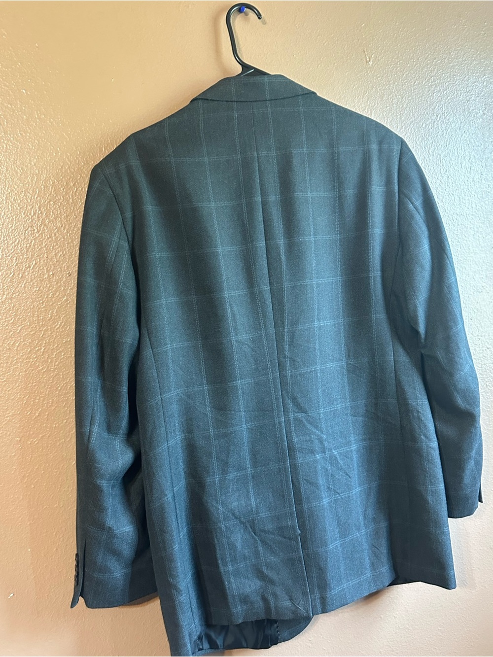Haggar Men's Teal Windowpane Sport Coat